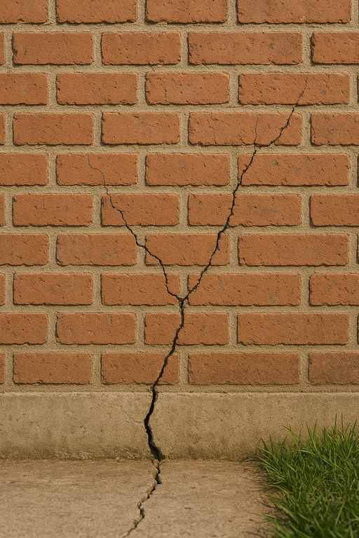 Gutachter-Setzungsrisse im Bereich eines Bodenanschlusses