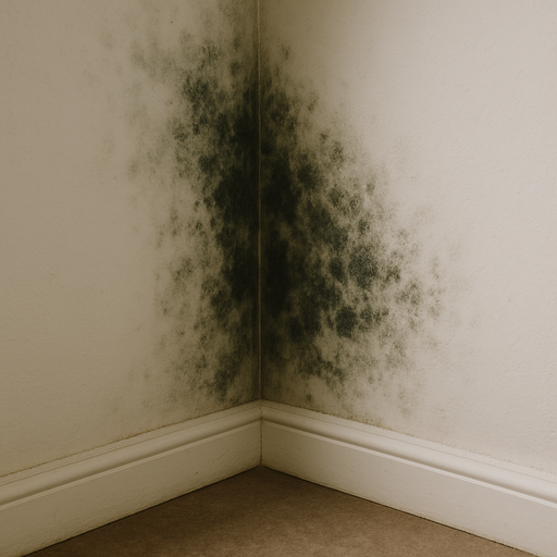 Gutachter-Schimmelbildung in einer kalten Außenecke als Folge einer Wärmebrücke